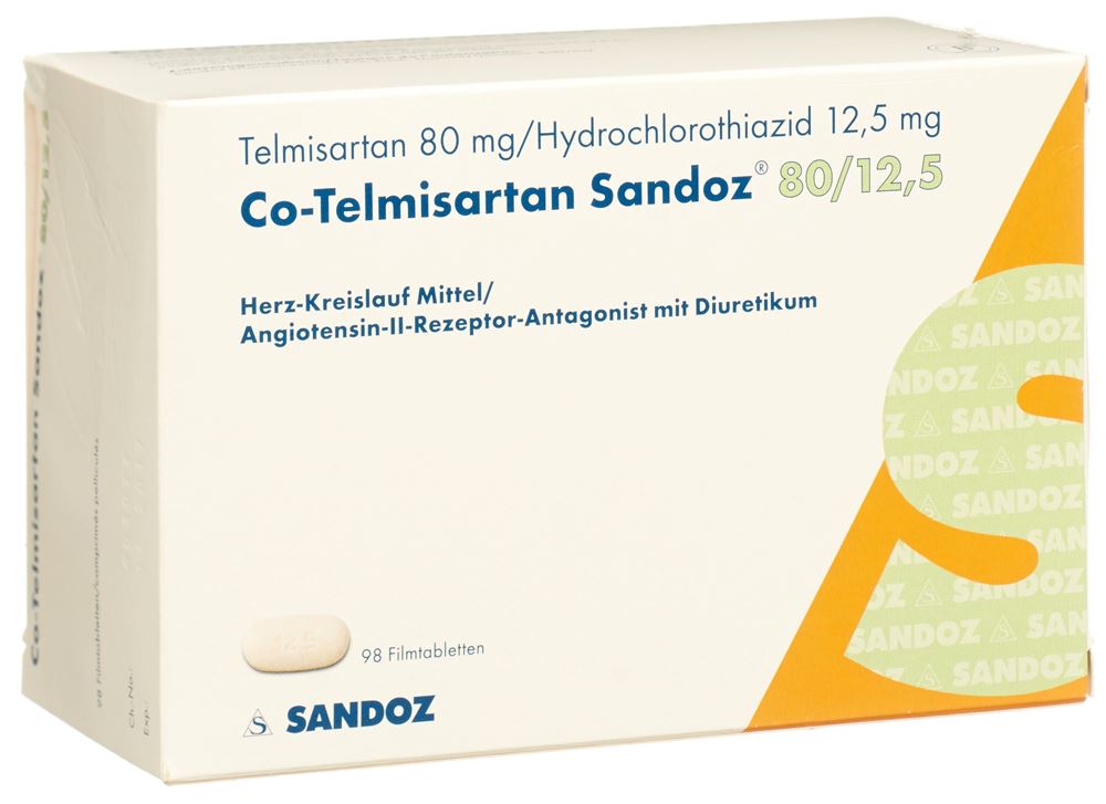 CO-TELMISARTAN Sandoz cpr pell 80/12.5 98 pce