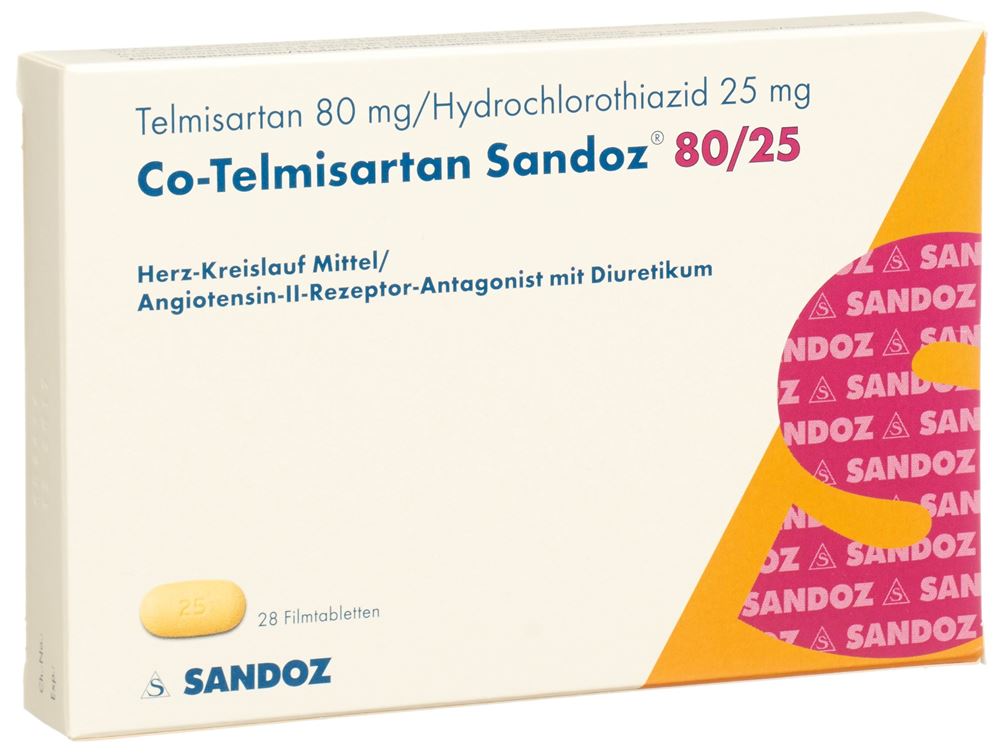 CO-TELMISARTAN Sandoz cpr pell 80/25 28 pce