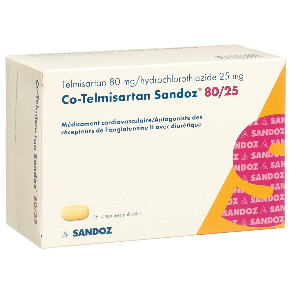 Co-Telmisartan Sandoz 80 mg/25 mg, Filmtabletten