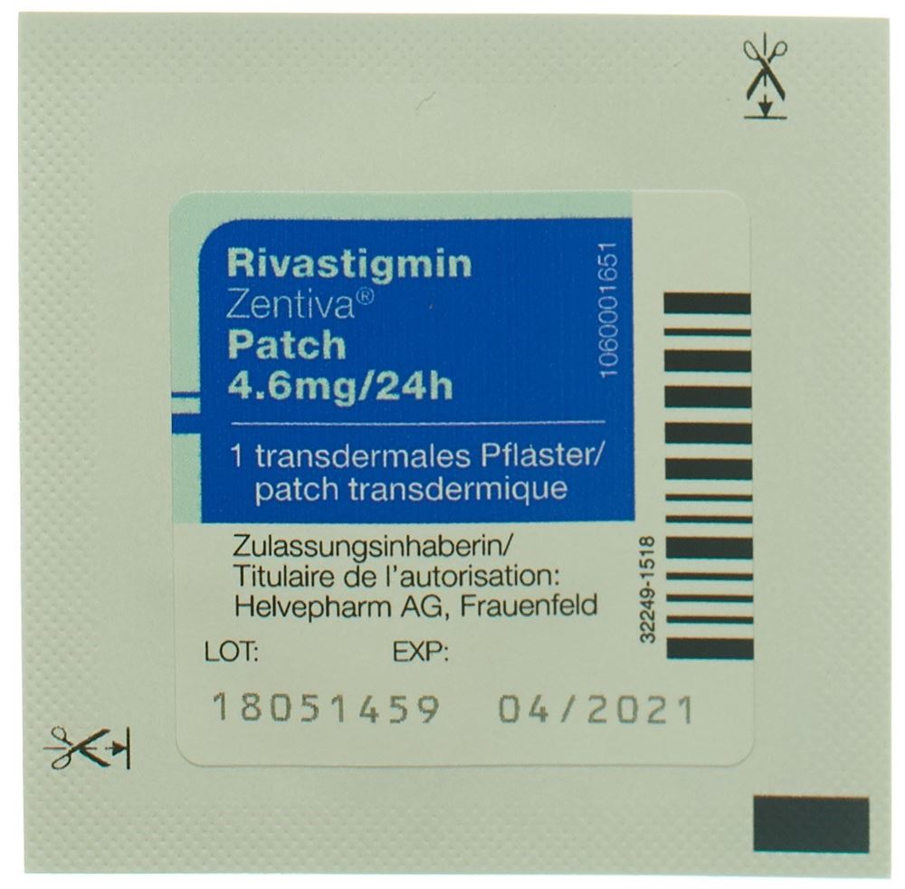 Rivastigmin Zentiva Patch 4.6 mg/24 h, transdermales Pflaster