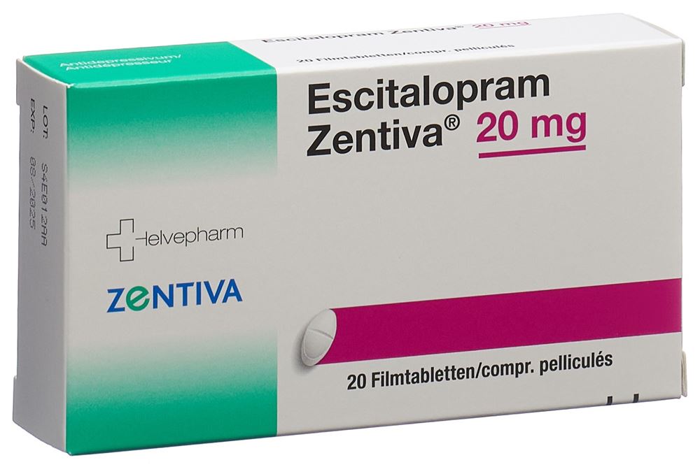 Escitalopram Zentiva 20 mg, Filmtabletten