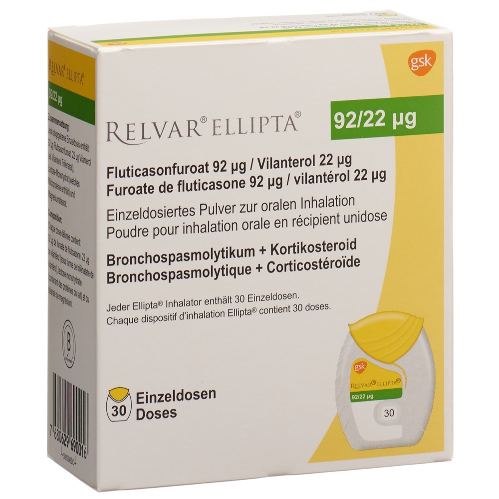 RELVAR ELLIPTA pdr inh 92mcg/22mcg 30 dos