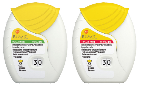Relvar Ellipta 184/22 mcg, Einzeldosiertes Pulver zur Inhalation