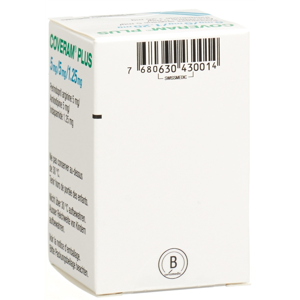 Coveram plus 5 mg/5 mg/1.25 mg, comprimés pelliculés