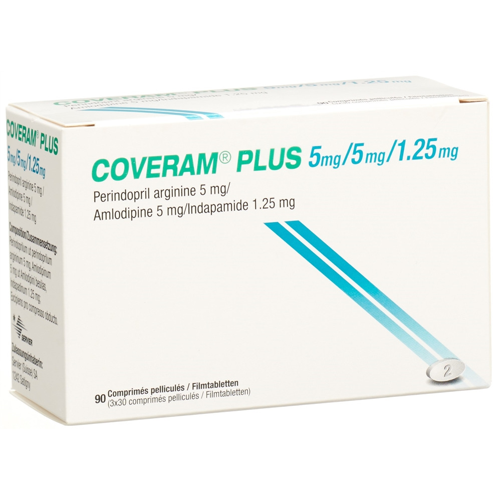 COVERAM plus cpr pell 5/5/1.25mg bte 90 pce
