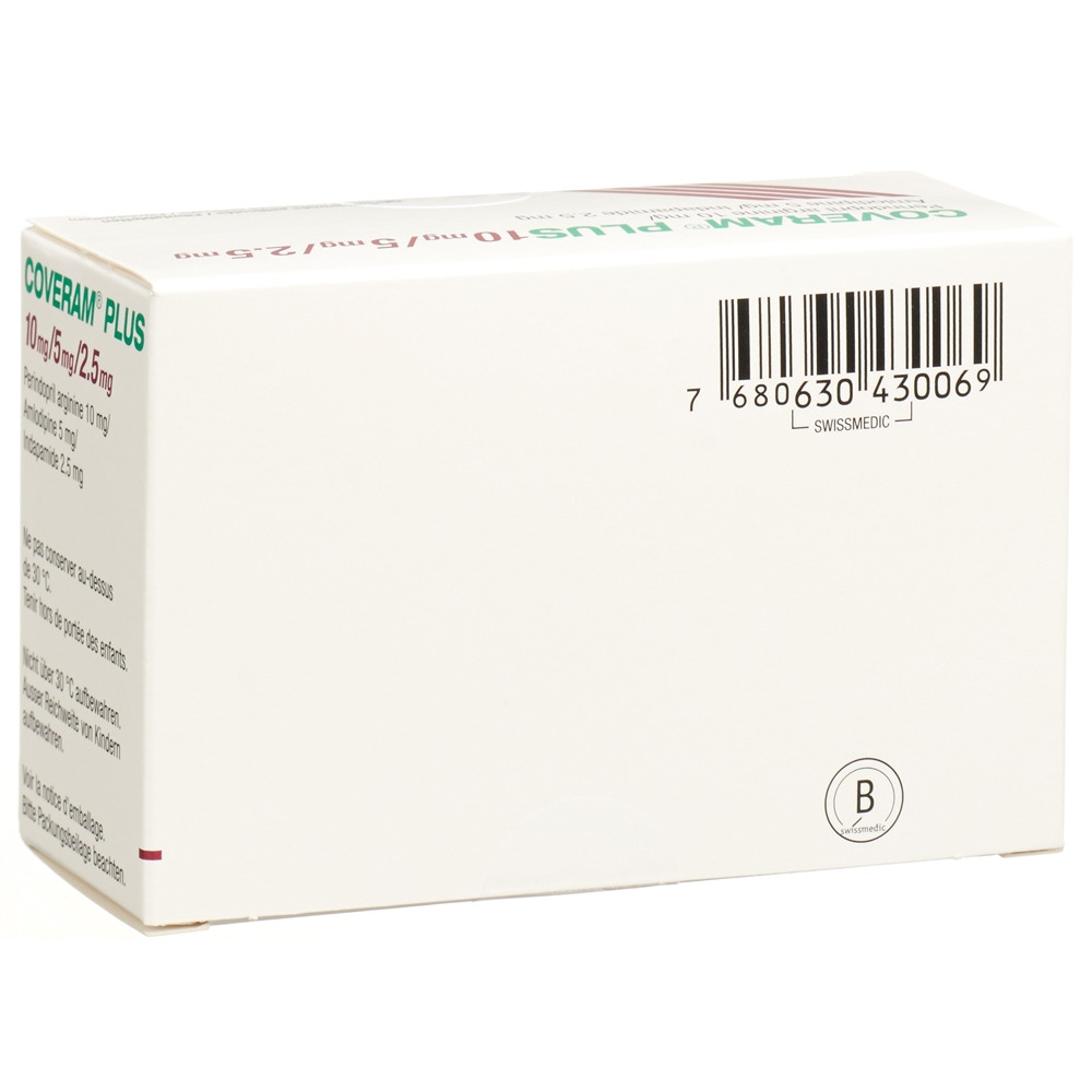 Coveram plus 10 mg/5 mg/2.5 mg, comprimés pelliculés