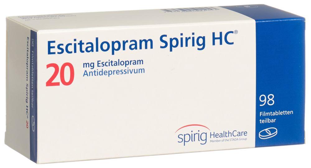 Escitalopram Spirig HC 20 mg, Filmtabletten