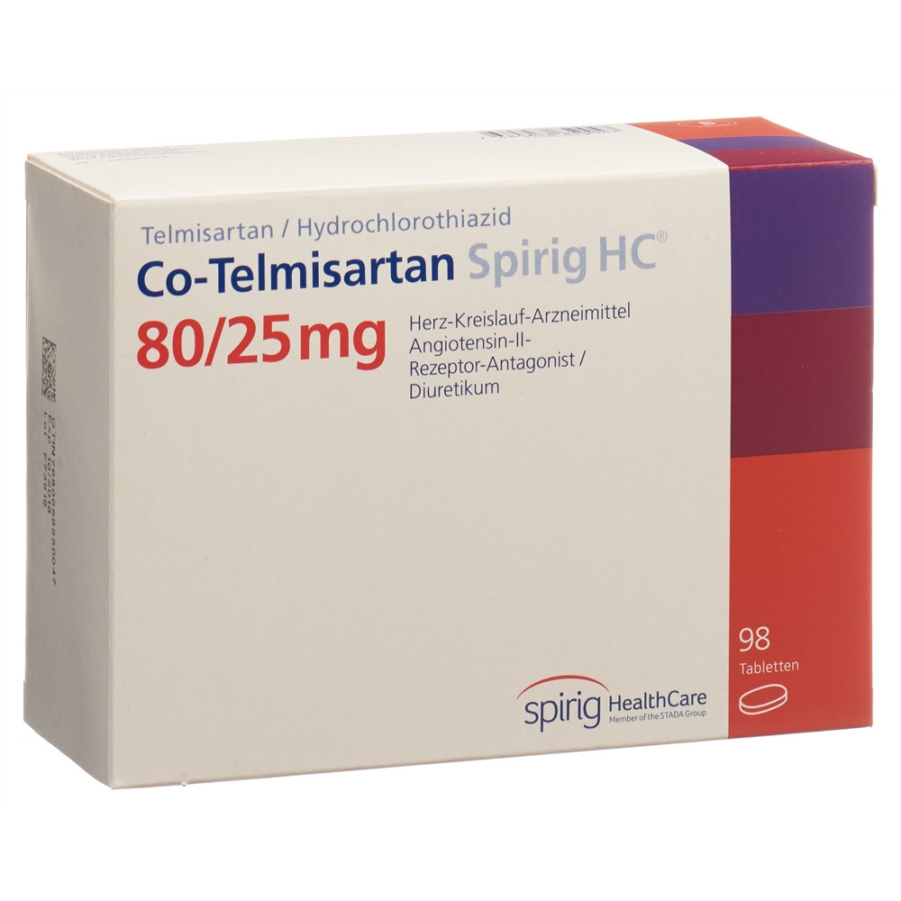 TELMISARTAN Spirig HC cpr pell 80 mg 98 pce