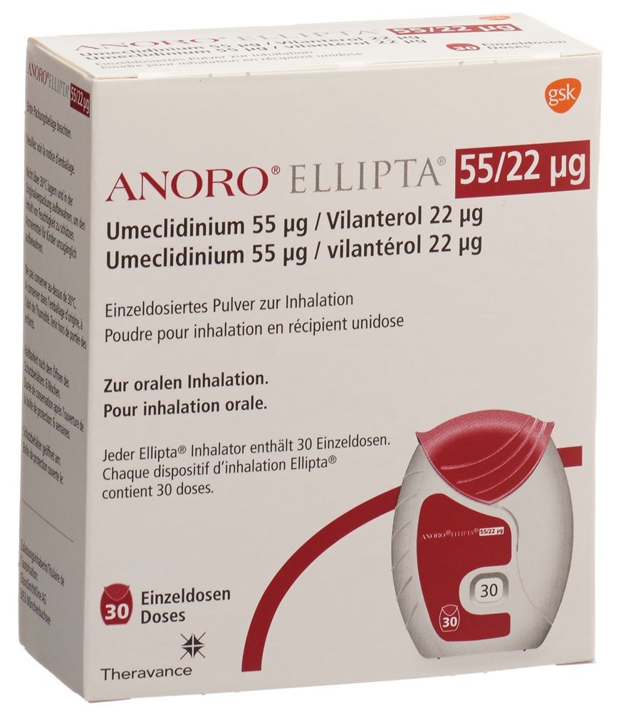 ANORO ELLIPTA pdr inh 55mcg/22mcg 30 dos