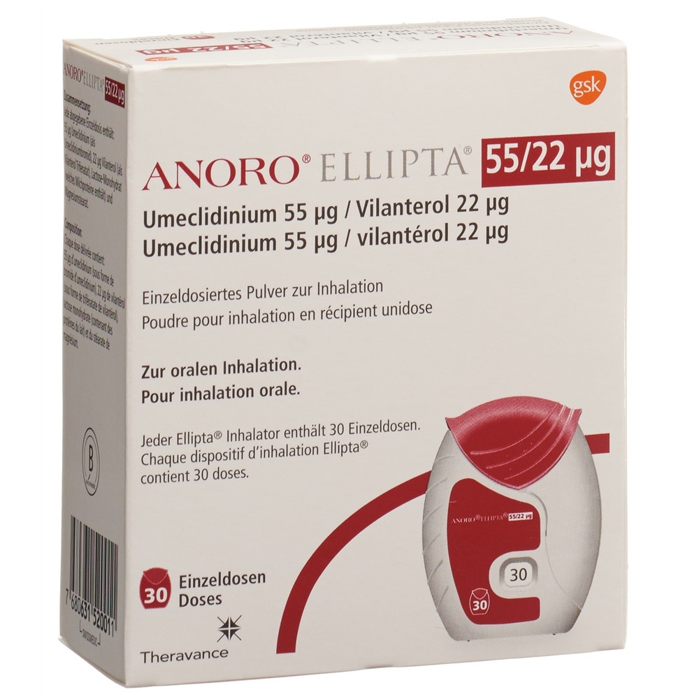 ANORO ELLIPTA pdr inh 55mcg/22mcg 30 dos