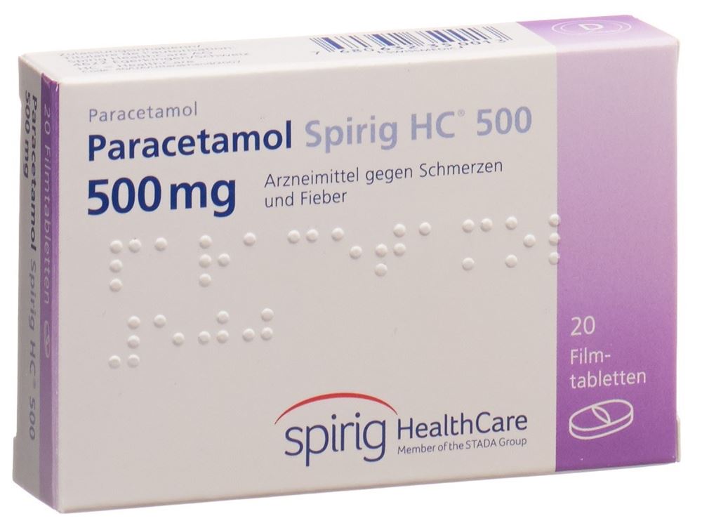 Paracetamol Spirig HC 500 mg, Filmtabletten