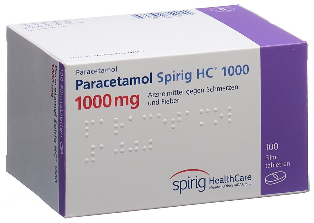PARACETAMOL Spirig HC cpr pell 1000 mg 100 pce