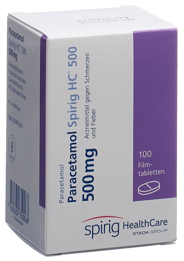 PARACETAMOL Spirig HC cpr pell 500 mg bte 100 pce