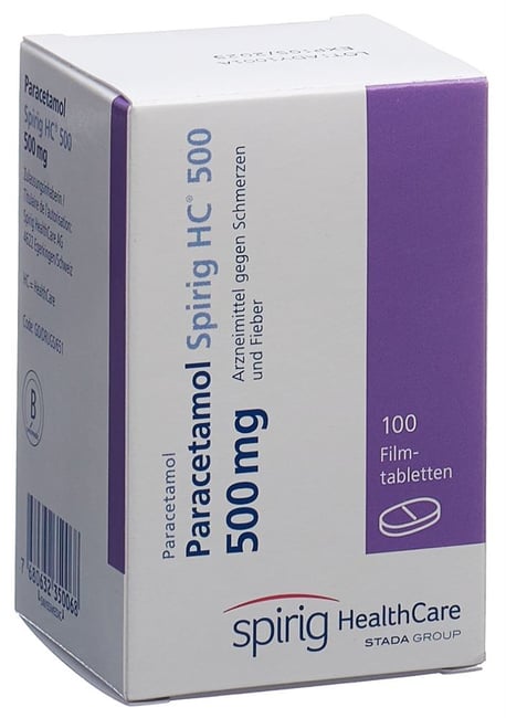 Paracetamol Spirig HC 500 mg, Filmtabletten