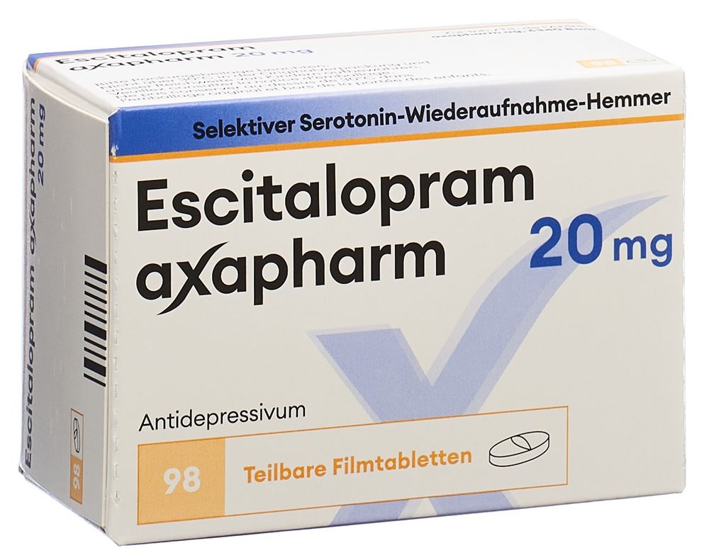 ESCITALOPRAM axapharm cpr pell 20 mg 98 pce