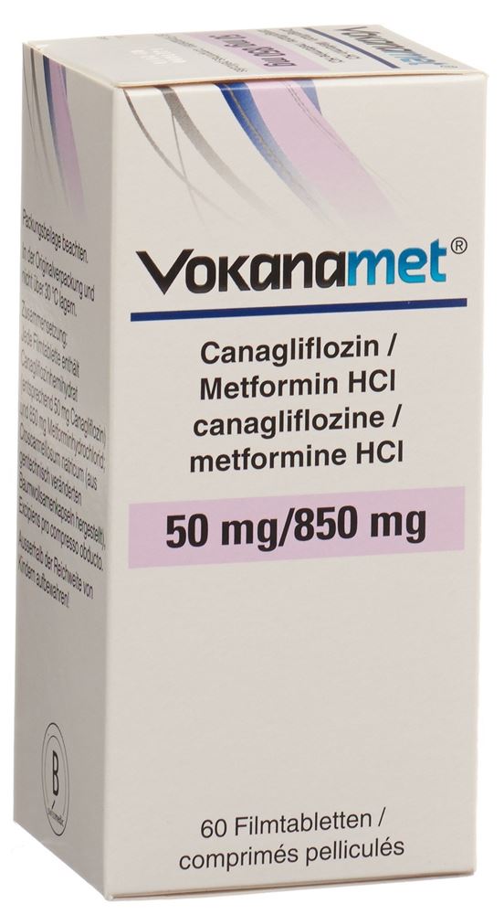 VOKANAMET cpr pell 50/850 mg bte 60 pce