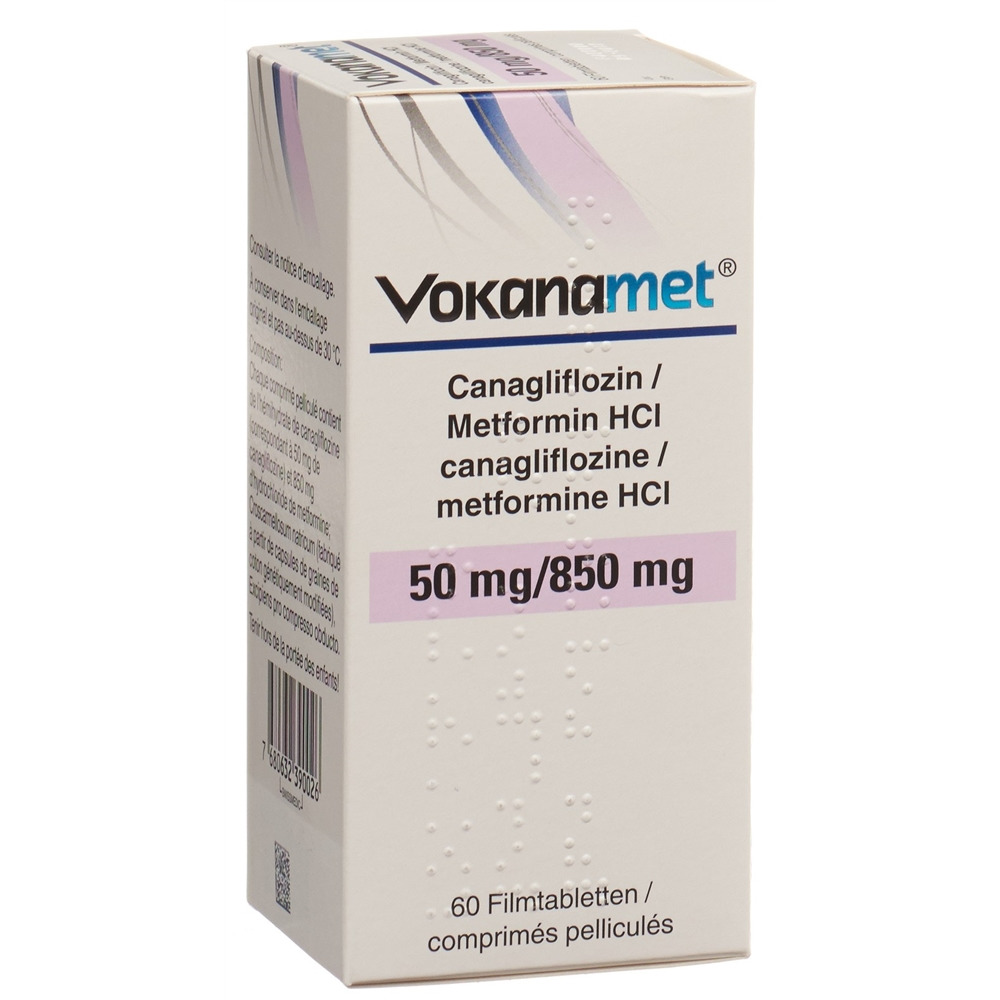 VOKANAMET cpr pell 50/850 mg bte 60 pce