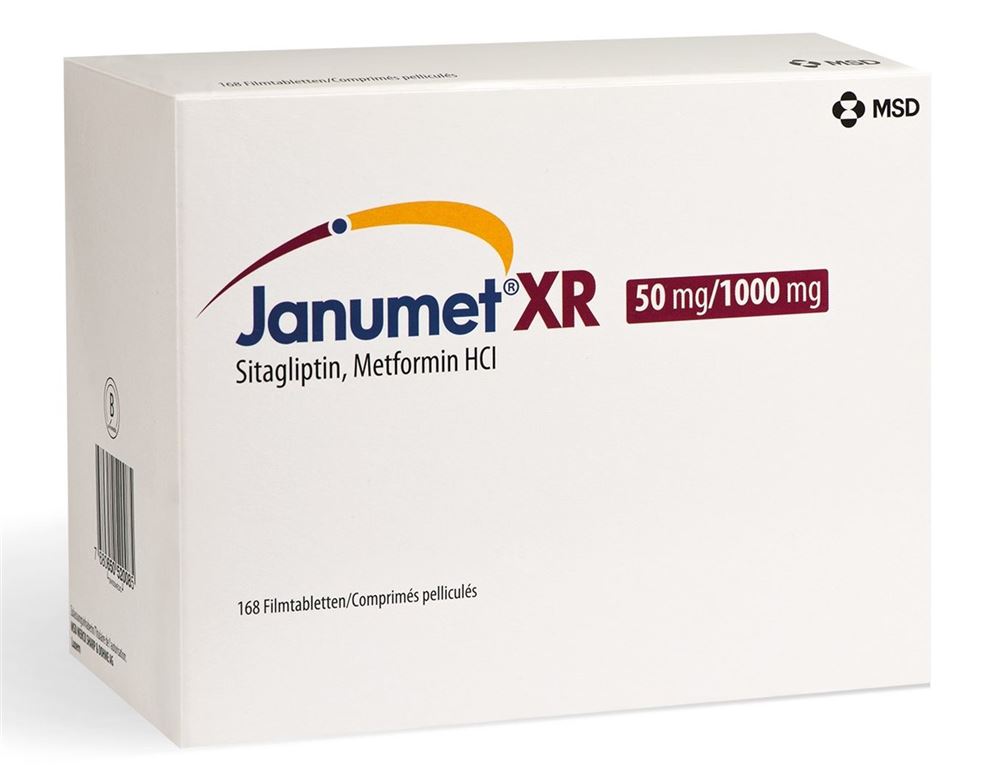 JANUMET XR 50 mg/ cpr ret 1000 mg 168 pce