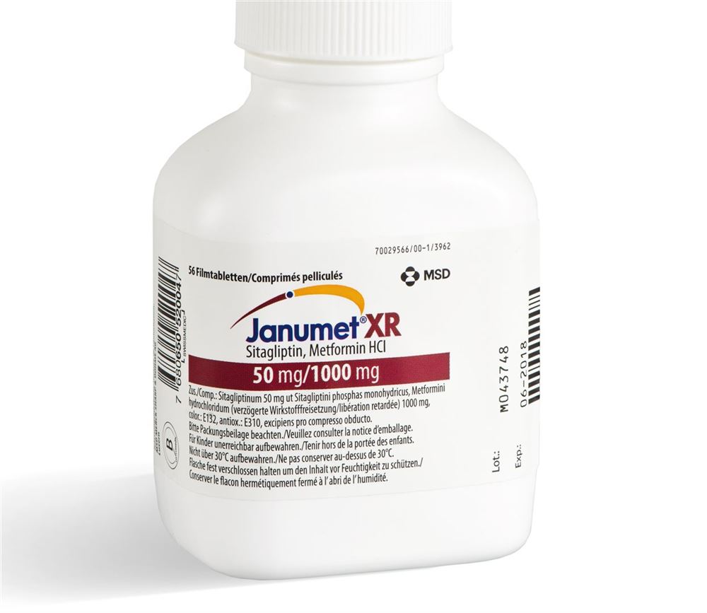 JANUMET XR 50 mg/ cpr ret 1000 mg 168 pce