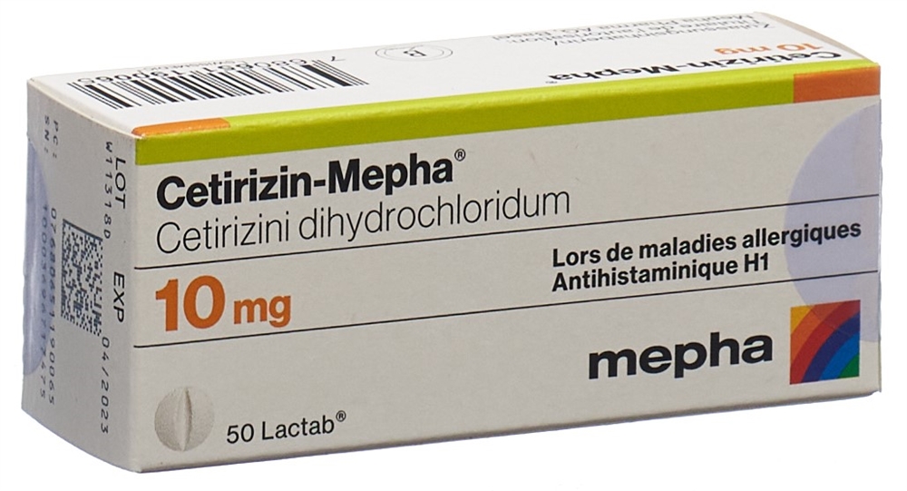 CETIRIZIN Mepha Lactab 10 mg 50 pce