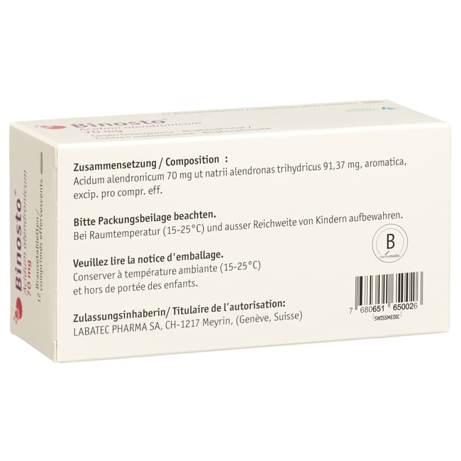 BINOSTO cpr eff 70 mg sach 4 pce