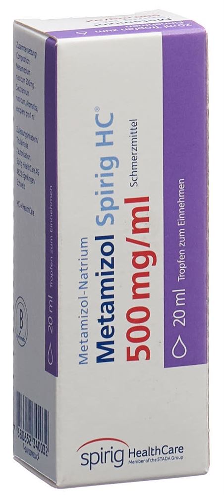 Metamizol Spirig HC 500 mg/ml, Tropfen zum Einnehmen