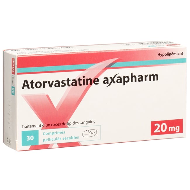 PRAVASTATINE axapharm cpr 20 mg (sécables) 30 pce