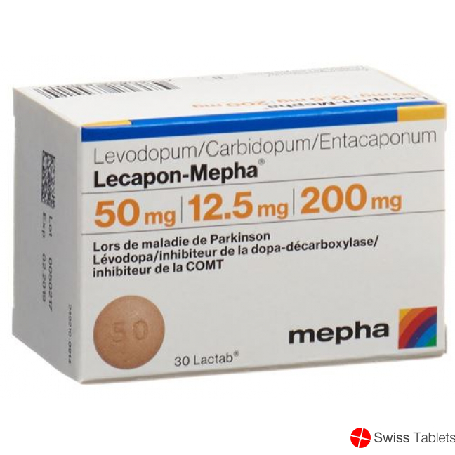 Lecapon-Mepha 125 mg / 31.25 mg / 200 mg, Lactab