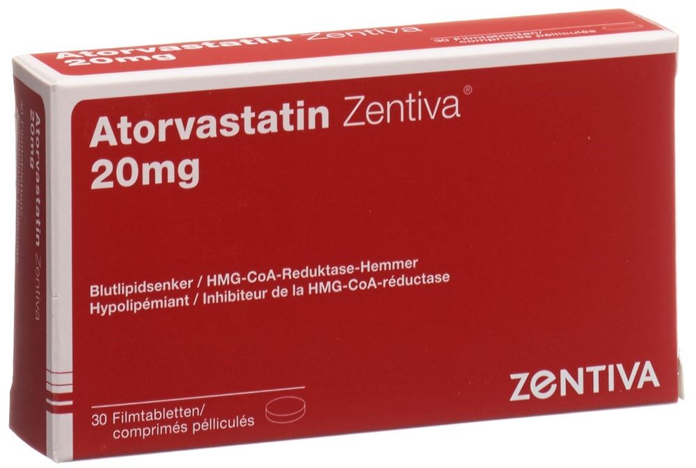 Atorvastatin Zentiva 20 mg, Filmtabletten