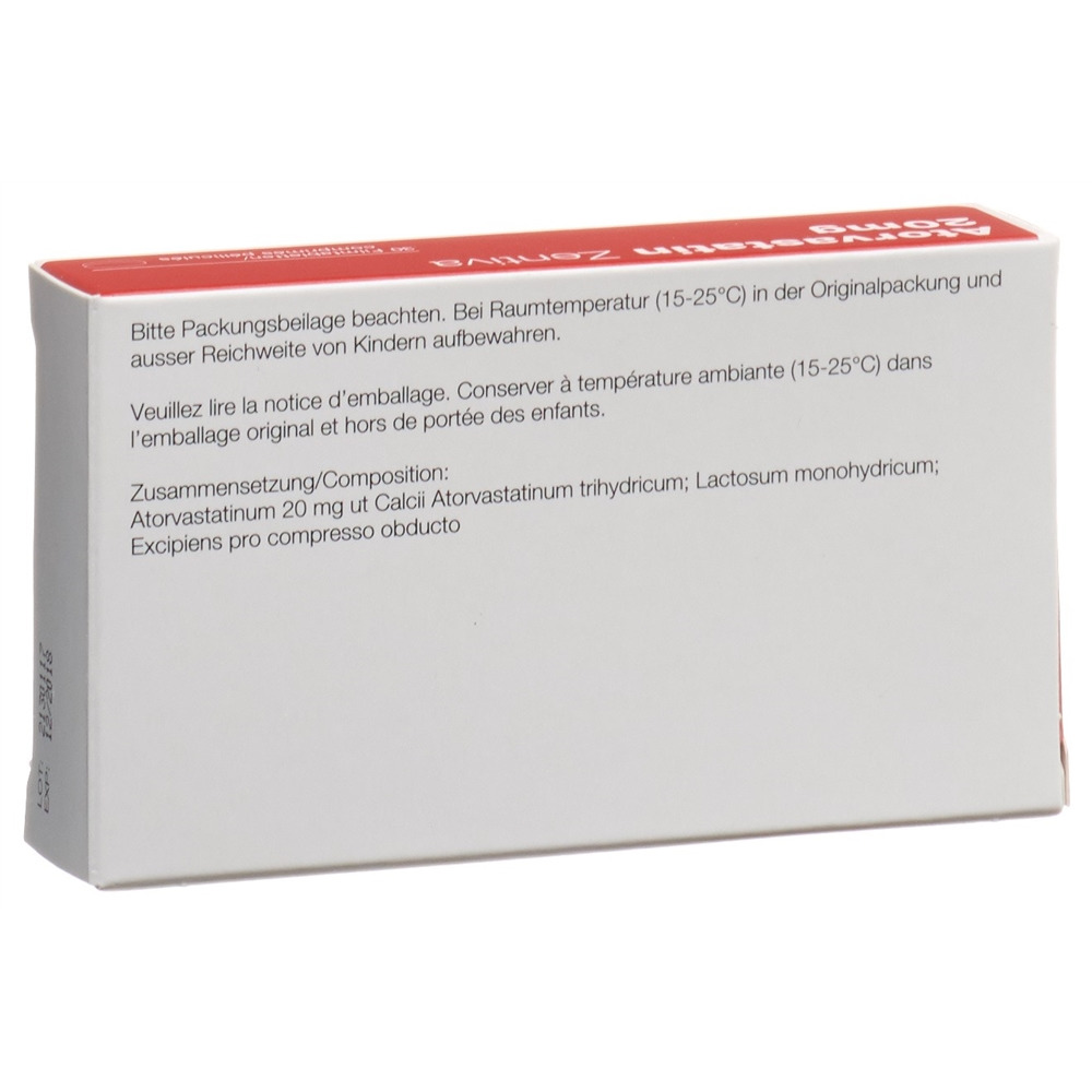 Atorvastatin Zentiva 20 mg, Filmtabletten