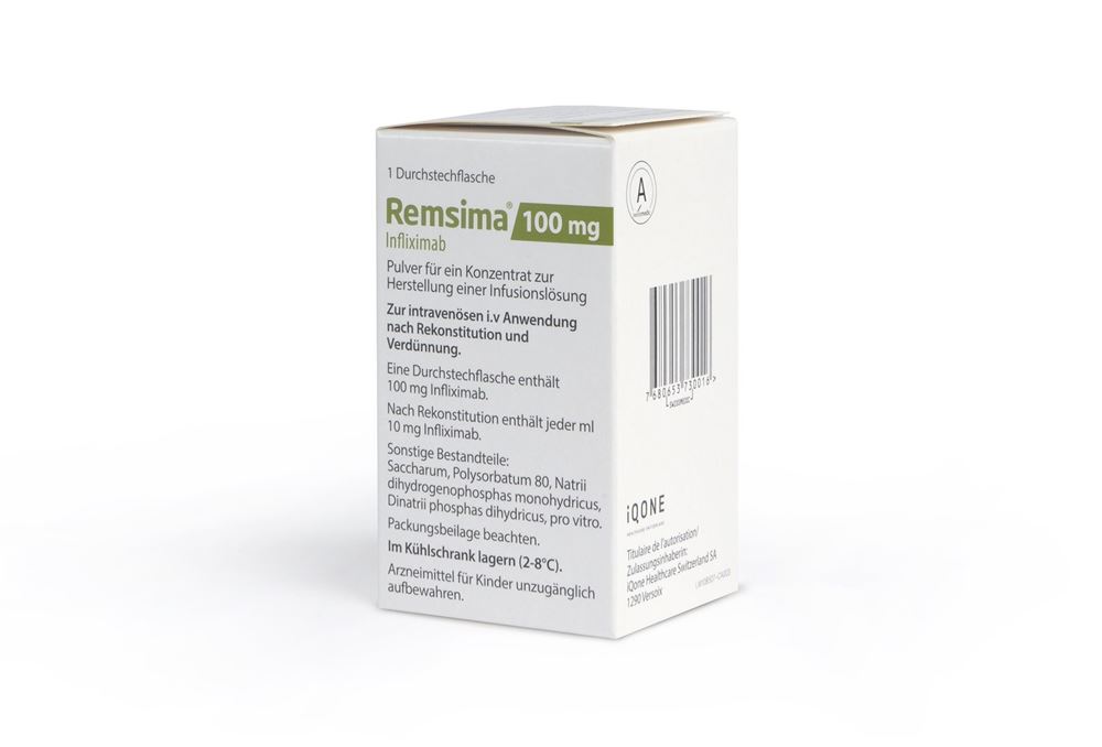 Remsima 100 mg, poudre pour un concentré destiné à la préparation d'une solution pour perfusion