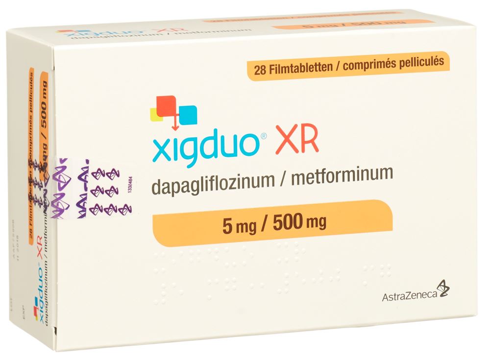 XIGDUO XR cpr pell 5 mg/500 mg 28 pce