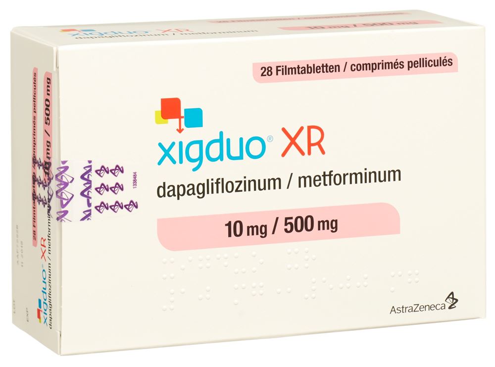 XIGDUO XR cpr pell 10 mg/500 mg 28 pce