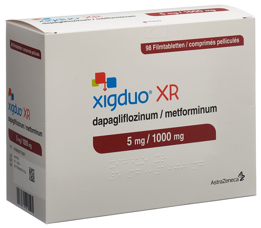 XIGDUO XR cpr pell 5 mg/1000 mg 98 pce