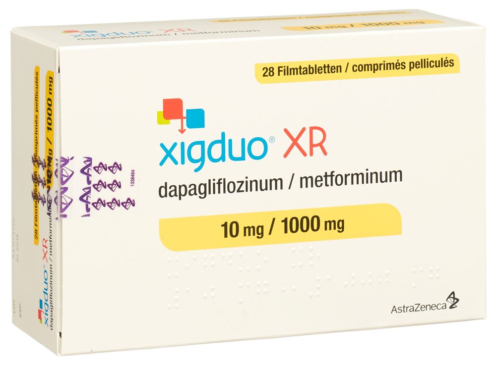 XIGDUO XR cpr pell 10 mg/1000 mg 28 pce