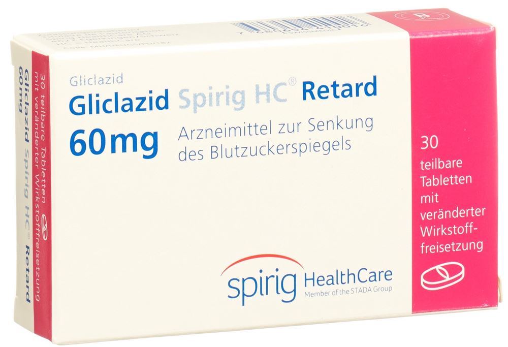 Gliclazid Spirig HC Retard 60 mg, Tabletten mit veränderter Wirkstofffreisetzung