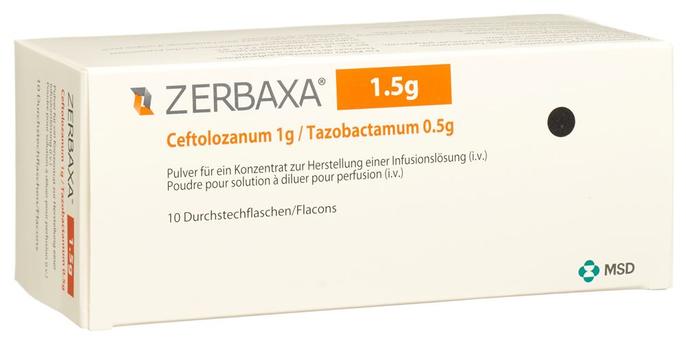 Zerbaxa 1.5 g, Pulver für ein Konzentrat zur Herstellung einer Infusionslösung
