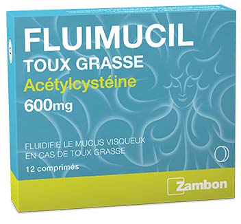 FLUIMUCIL toux grasse cpr 600 mg 12 pce