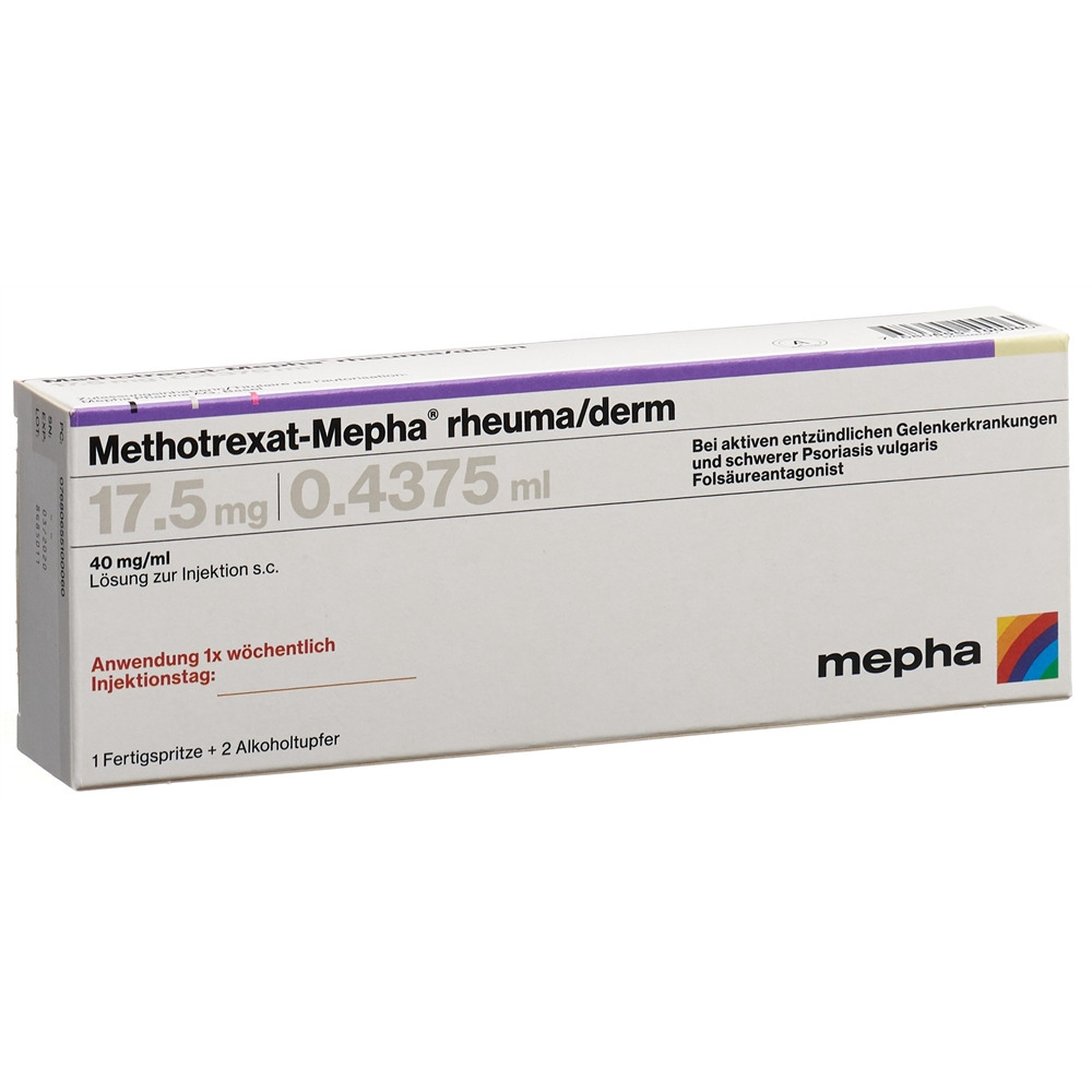 Methotrexat-Mepha rheuma/derm 17.5 mg/0.4375 ml, Injektionslösung in einer Fertigspritze
