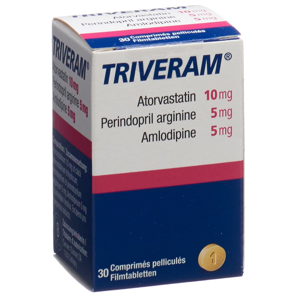 Triveram 10 / 5 / 5 mg, comprimé pelliculé