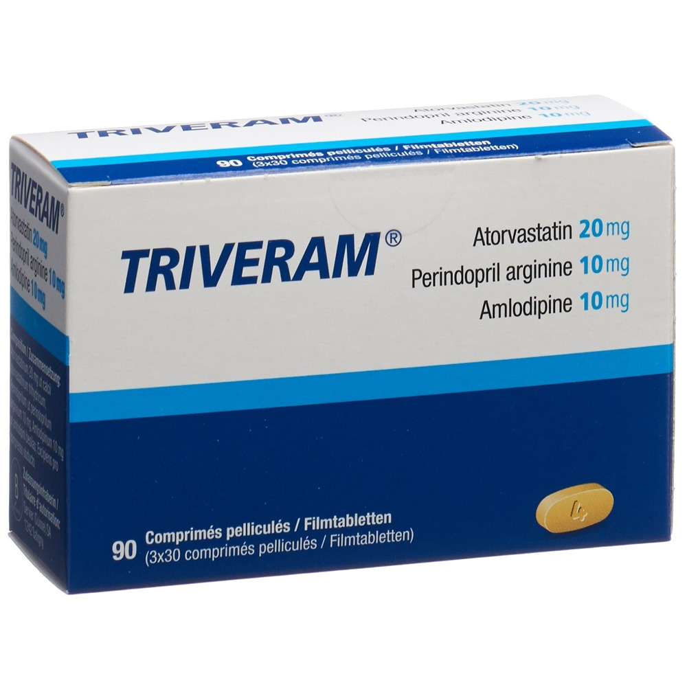 Triveram 20 / 10 / 10 mg, comprimé pelliculé