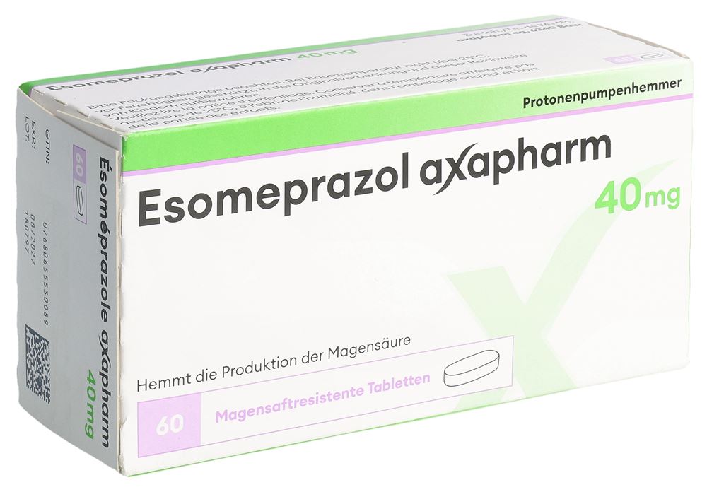 Esomeprazol Axapharm 40 mg, magensaftresistente Tabletten