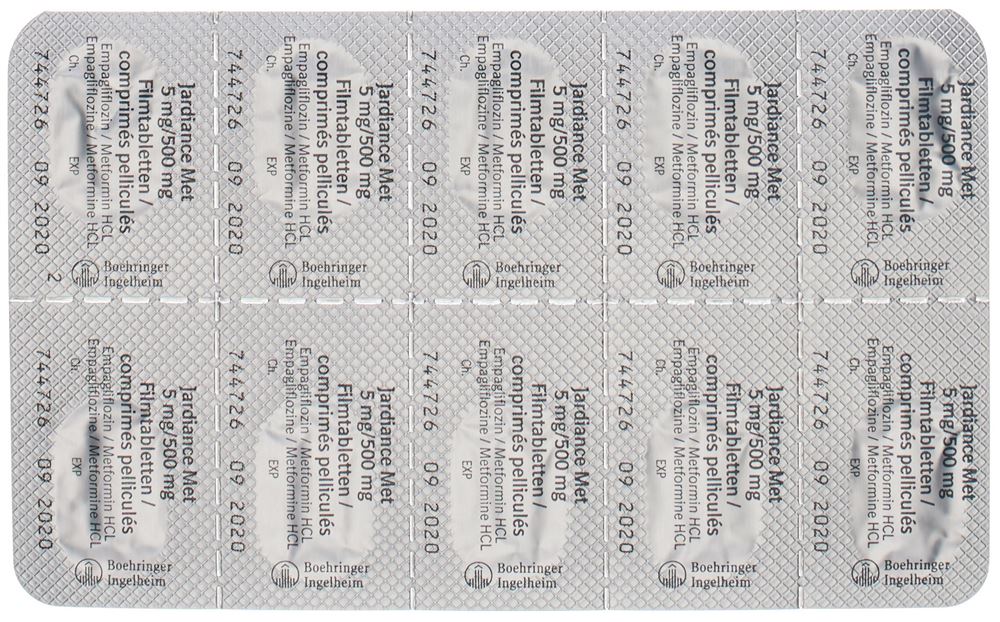 Jardiance Met 5 mg/500 mg, Filmtabletten