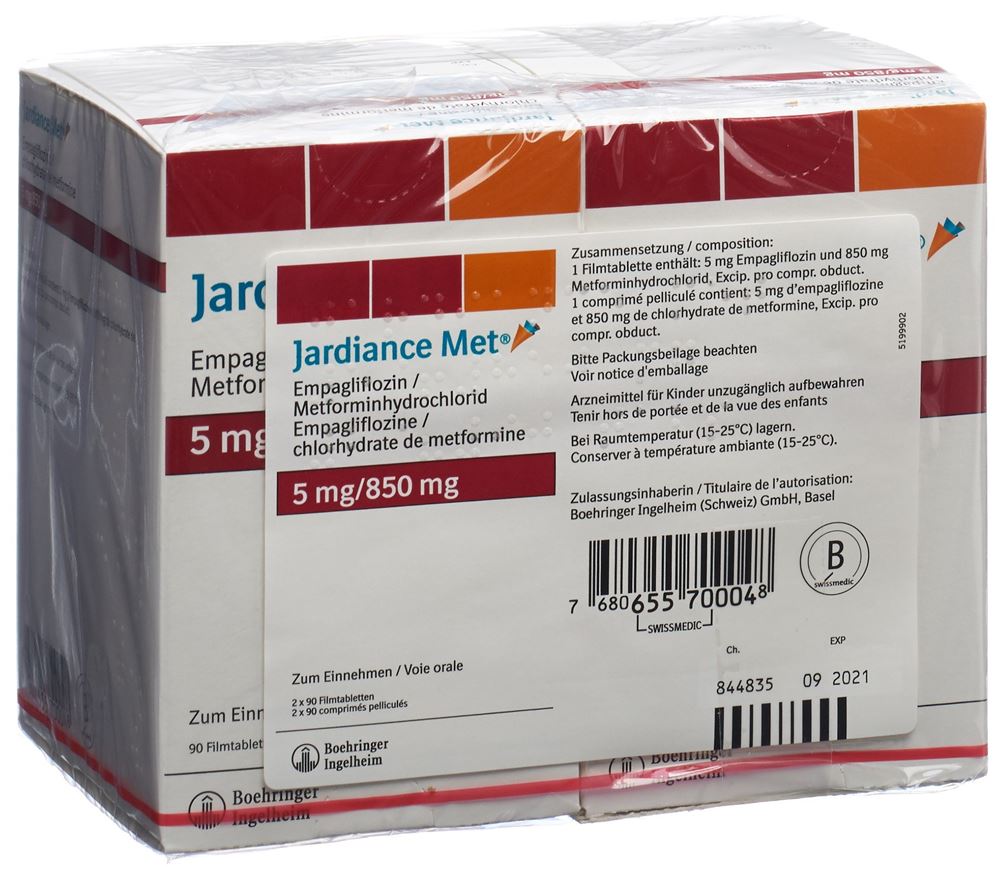 Jardiance Met 5 mg/850 mg, Filmtabletten