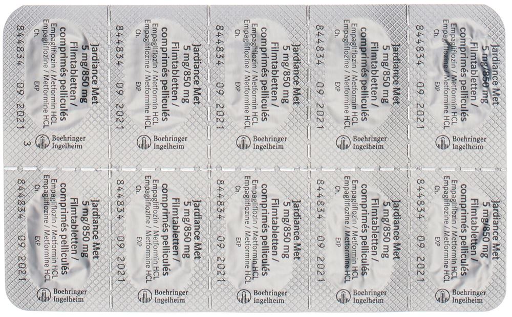 Jardiance Met 5 mg/850 mg, Filmtabletten