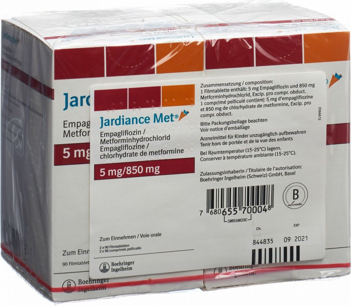 Jardiance Met 12.5 mg/850 mg, Filmtabletten