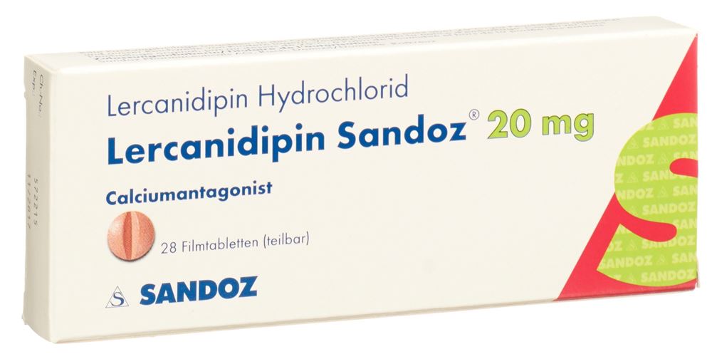 Lercanidipin Sandoz 20 mg, Filmtabletten
