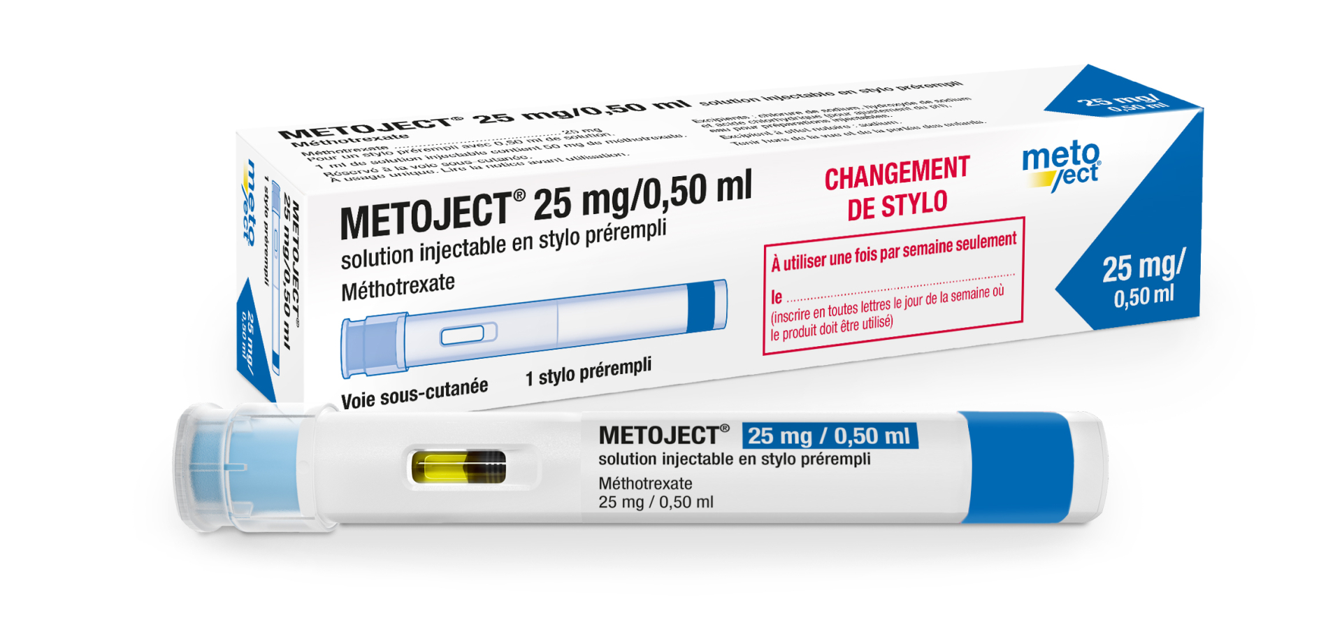 Metoject Auto-injecteur, sol inj 22.5 mg / 0.45 ml s tamp (ancien), injecteur 1 pce