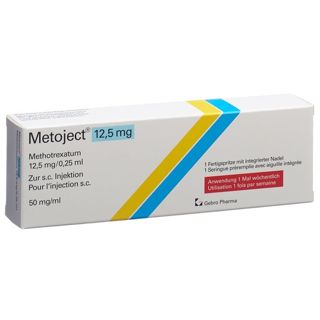 Metoject Auto-injecteur, sol inj 25 mg / 0.5 ml s tamp (ancien), injecteur 1 pce