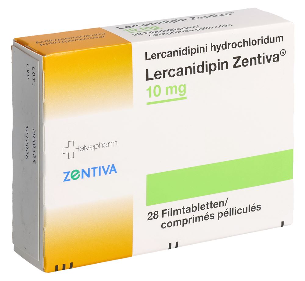 Lercanidipin Zentiva 10 mg, Filmtabletten